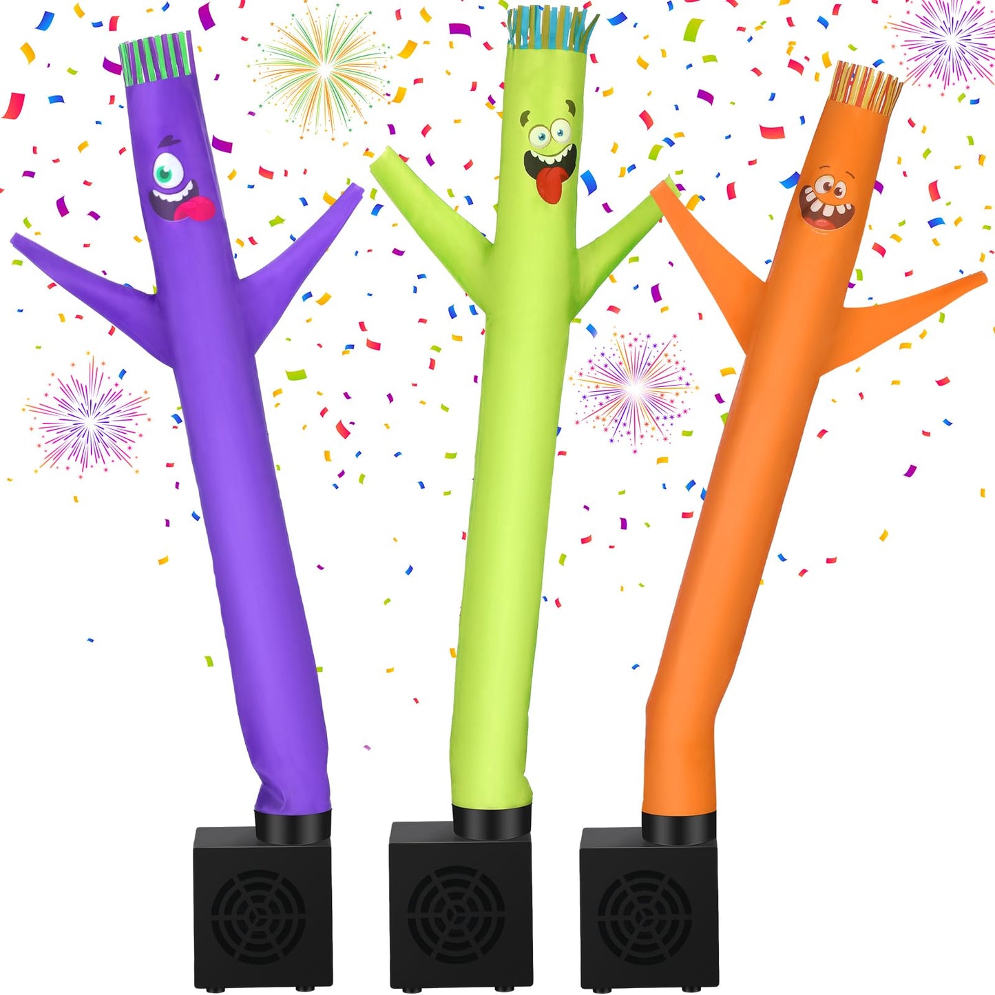 Poen 3 Pcs Winter Mini Inflatable Tube Man Gift Wacky Waving Inflatable Tube Guy With Blower Desktop Mini Dancer Tubes Man Gift For Winter Man Women Birthday Party Decoration(Funny)