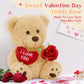 Beniny 12'' Teddy Bear With Heart, Cute Brown Teddy Bear Stuffed Animals For Valentines Day Soft Bear Plushie Toy Stuffed Bear P