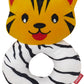 Pikipo Plush Tiger Face Rattle Soft Toy With Round Handle (Orange) - Toddlers