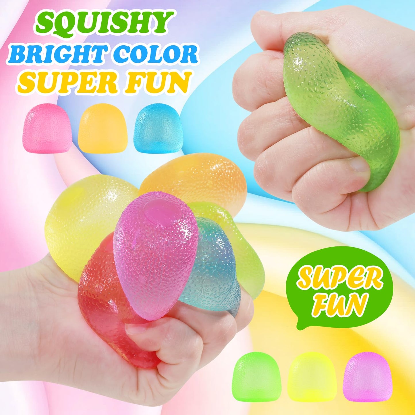 Fidget Toys Squishy 6Pack, Stress Cube Squishies Anxiety Stress Relief, Ice Squishy Stress Cube Sugar Balls, Sensory Toys for Ki