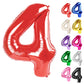 Red Number 4 Balloon 40 Inch, 4 Balloon Number, 4Th Birthday Decorations, Red Party Supplies For Boys Girls