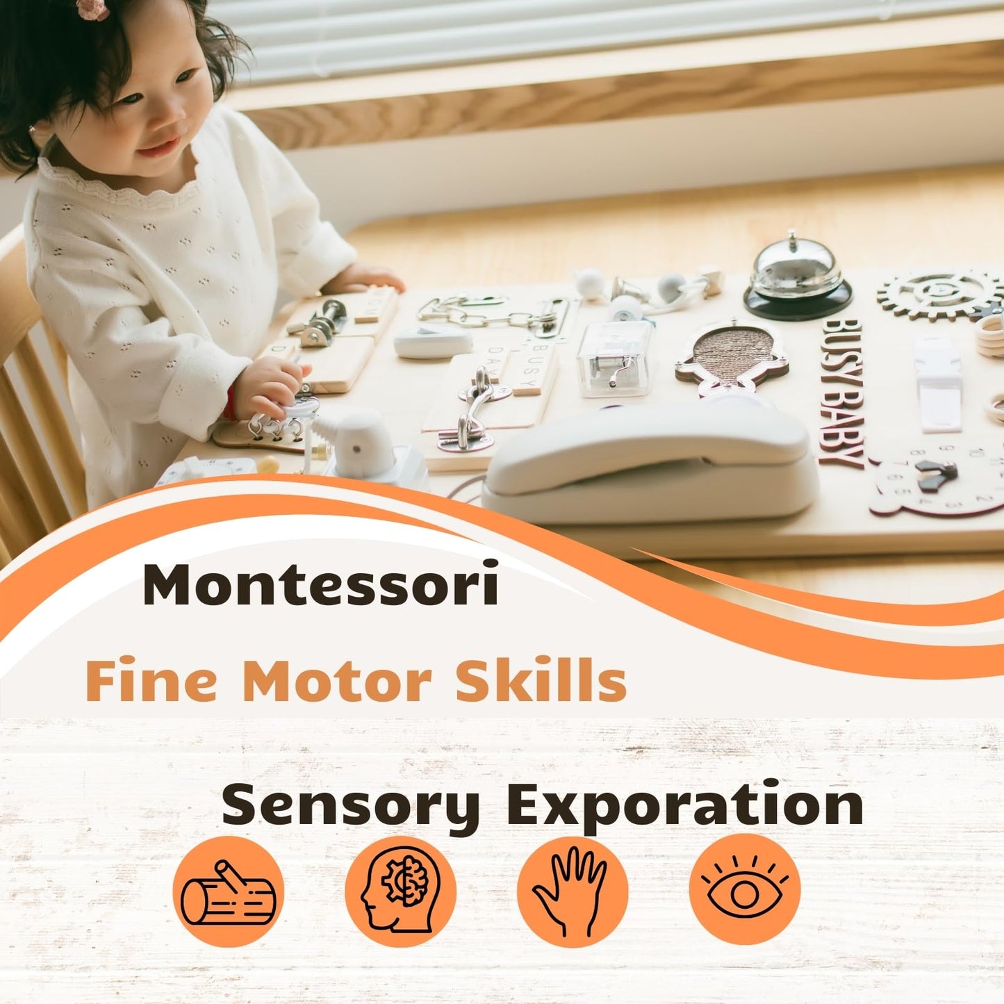 4 Pieces Busy Board Diy Parts - Diy Materials For Parents - Sensory Board Accessories -Wheels-Flip Sequin Fish-Wooden Roller-Bea