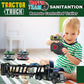 CALEST Remote Control Car Transporter Truck Includes 6 Cars, 14'' 1:48 Car Transporter Semi Truck Toy, Equipped with 2 Rechargea