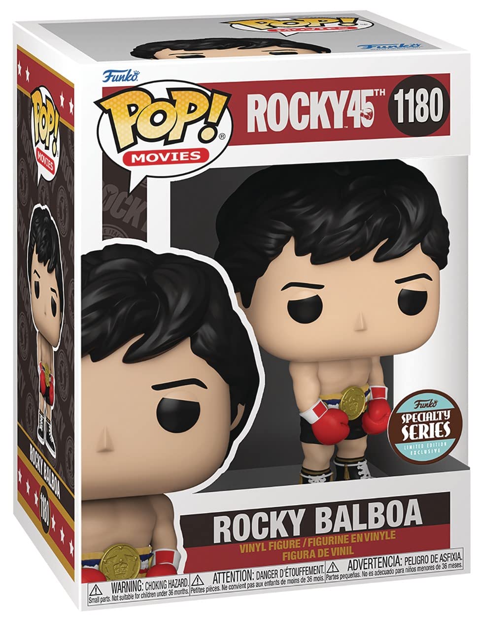 Pop Rocky 45Th Anniversary - Rocky Balboa With Gold Belt Specialty Series Funko Pop! Vinyl Figure (Bundled With Compatible Pop B