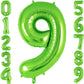 Green Number 9 Balloon 40 Inch, Big Large Foil Helium Number Balloons, Jumbo Giant Mylar Number 9 Balloons For 9 Year Old Birthd