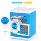 Atm Piggy Bank For Boys Girls, Vcertcpl Mini Atm Coin Bank Money Saving Box With Password, Kids Safe Money Jar For Adults With Auto Grab Bill Slot, Great Gift Toy Bank For Kids(Blue White)