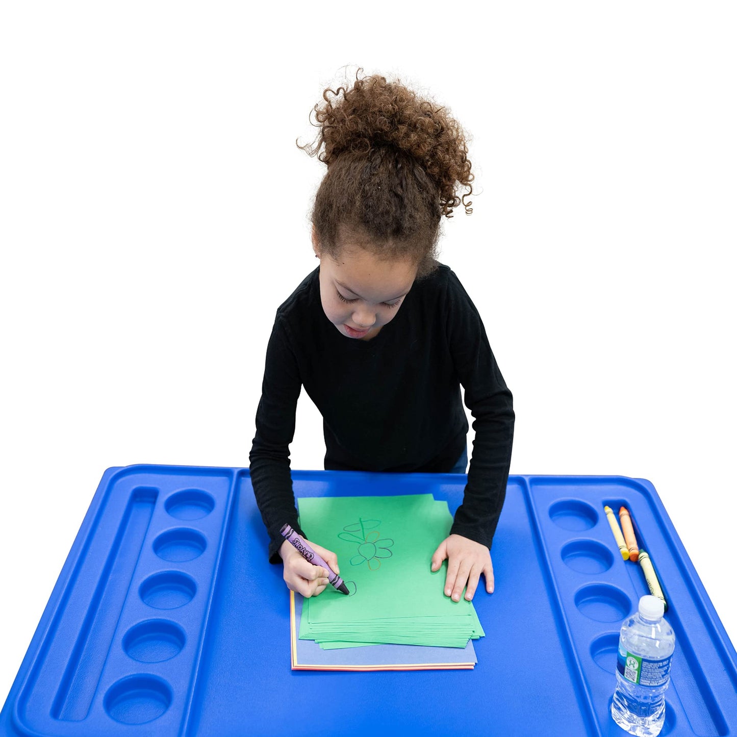 Children'S Factory Neptune 24'' Large Sensory Table, Sandbox With Lid, Water Table For Kids Blue