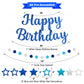 Blue Happy Birthday Decorations for Men, Happy Birthday Banner with Blue Happy Birthday Garland and Stars, NO DIY Birthday Party