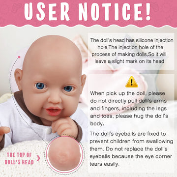 Vollence 12 Inch Full Silicone Baby Dolls Realisitc, Not Vinyl Dolls, Lifelike Reborn Silicone Dolls Realistic Full Silicone Bab
