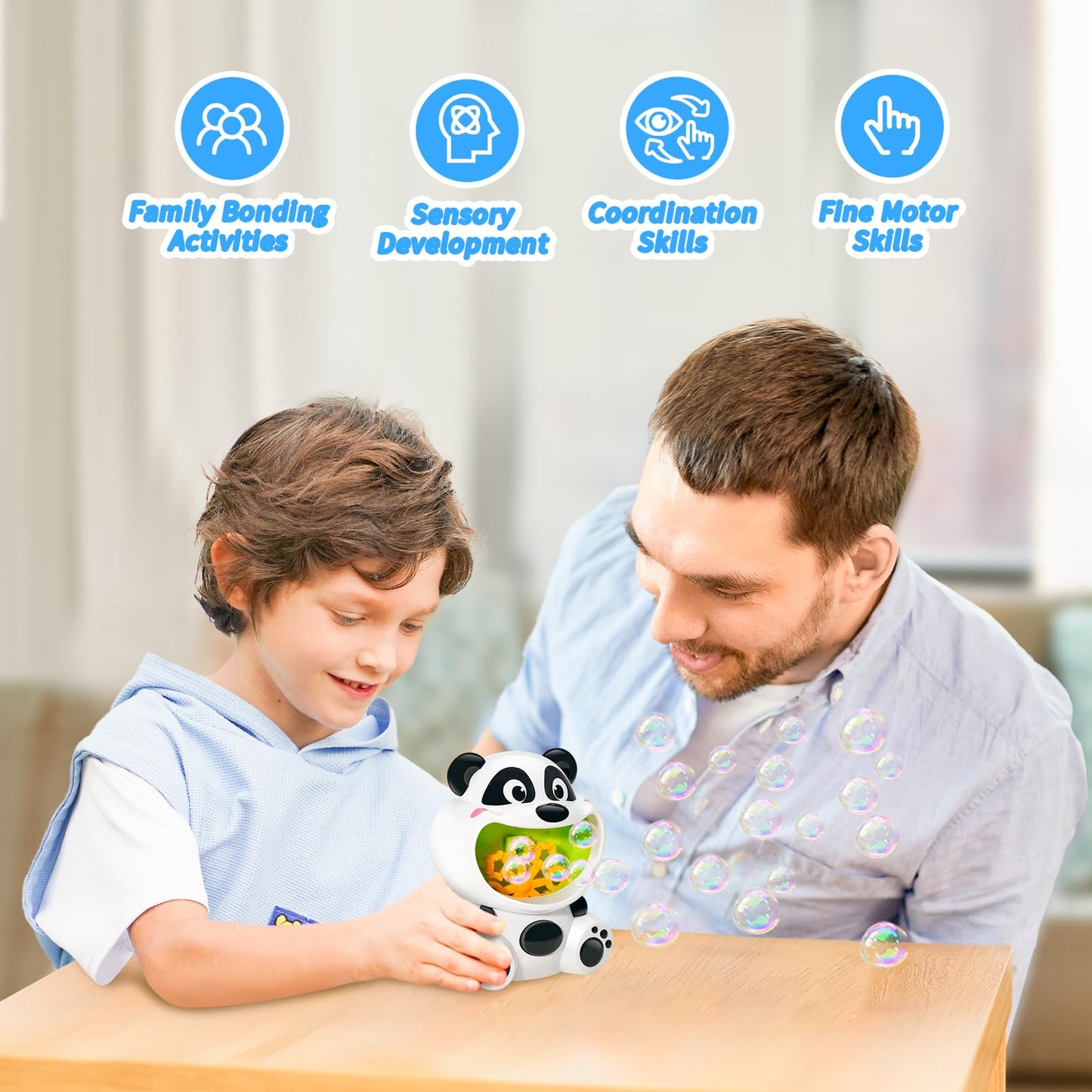 Panda Bubble Machine Toys For Toddlers 1-3 Kids Bubble Maker Blower With 4Oz Bubble Solution Ideal Outdoor Party Toys Gift For T