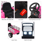 Costzon Ride On Tractor With Detachable Trailer, 12V Kids' Electric Vehicles W/3-Gear-Shift Ground Loader, Wireless Design & Usb, 7 Led Headlights, Remote Control Tractor Toys For Kids 3+ (Pink)