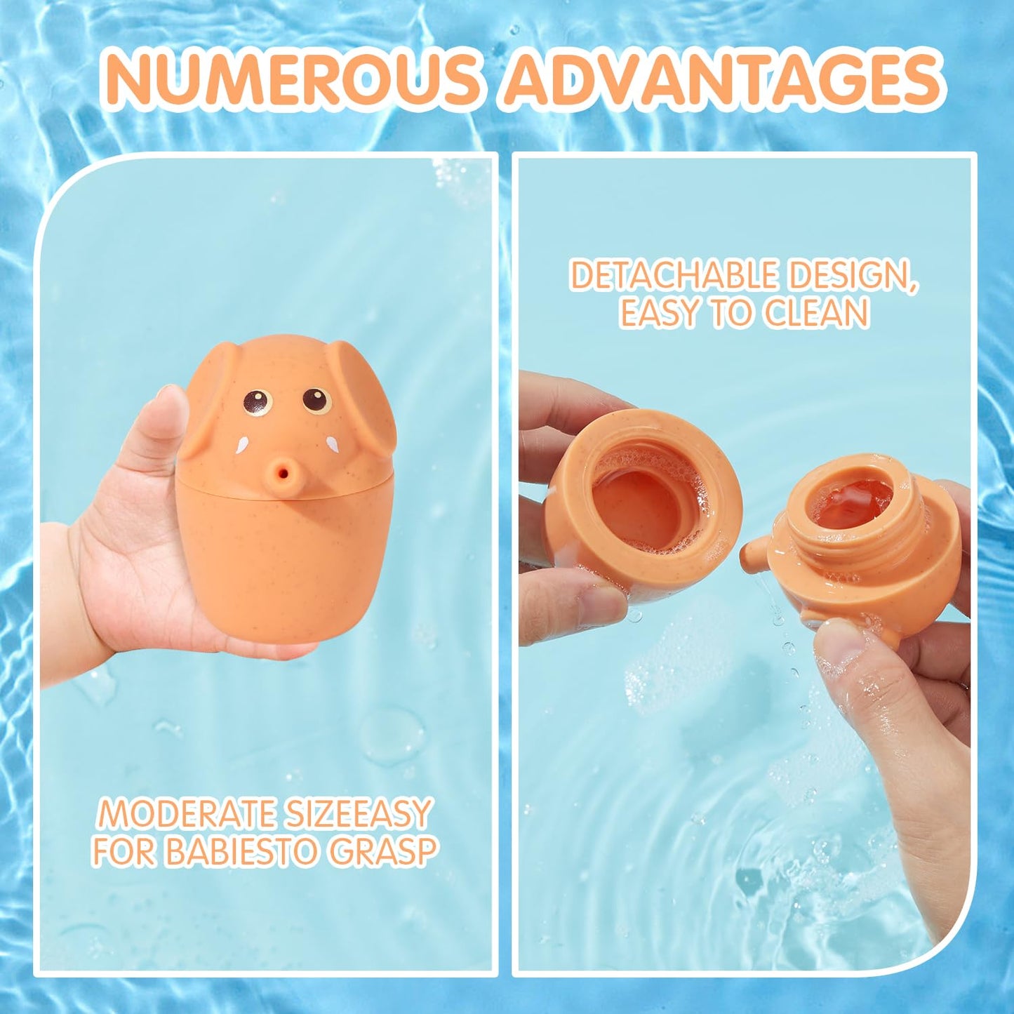 Amchsuri Mold Free Bath Toys For Kids Ages 1-3 | 11 Pcs Stackable Bath Boats & Animal Squirt Bathtub Water Toys For Babies 6-12 Months