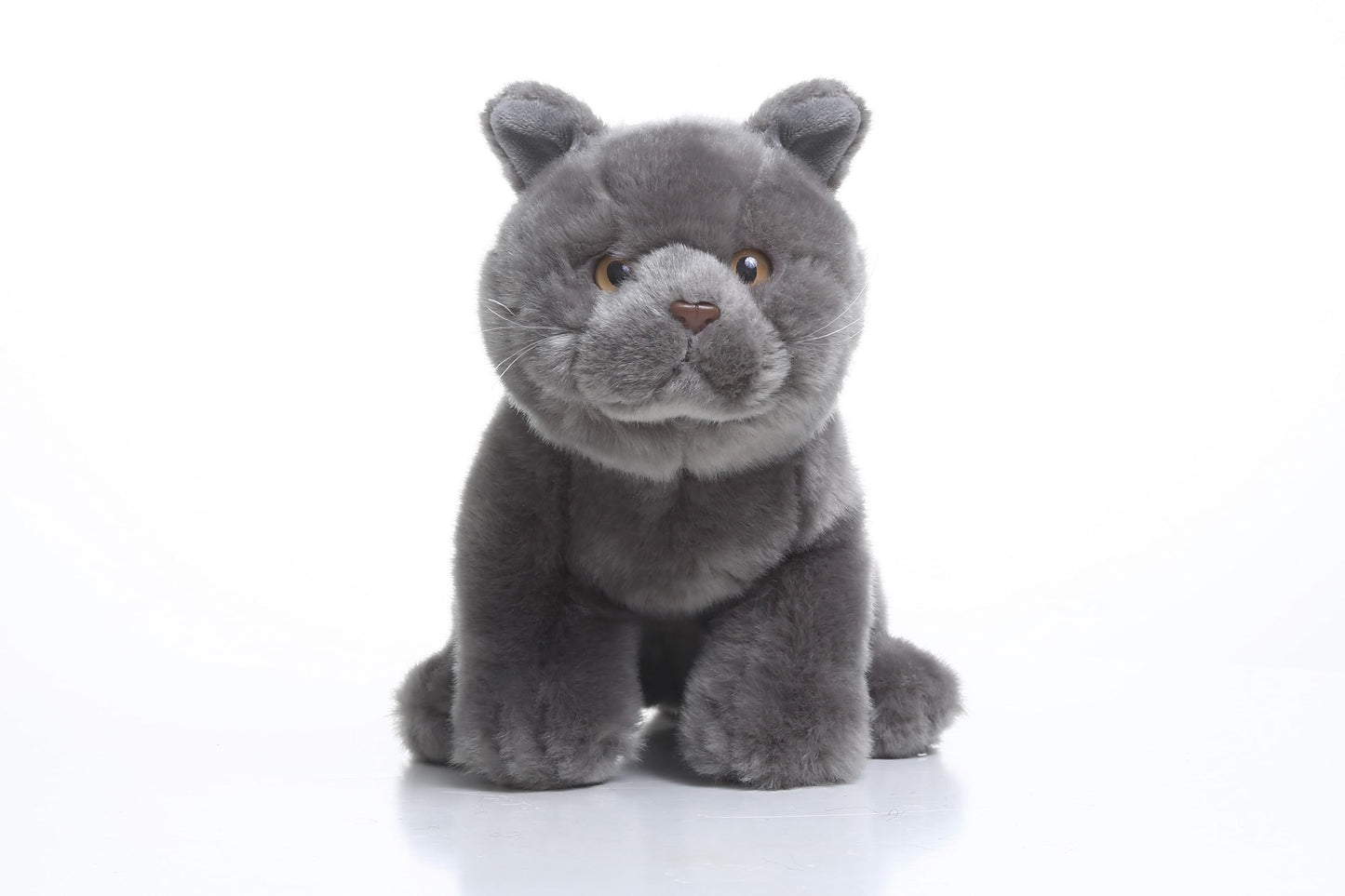 TAMMYFLYFLY Lifelike British Shorthair Cat Plush Stuffed Animal Toy British Shorthair Cat Animal Model 32cm