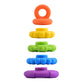 Stacking Baby Teether Toy - Sensory Silicone Teething Rings For Babies - Promote Motor Skills-Premium Food Grade Silicone Rainbo