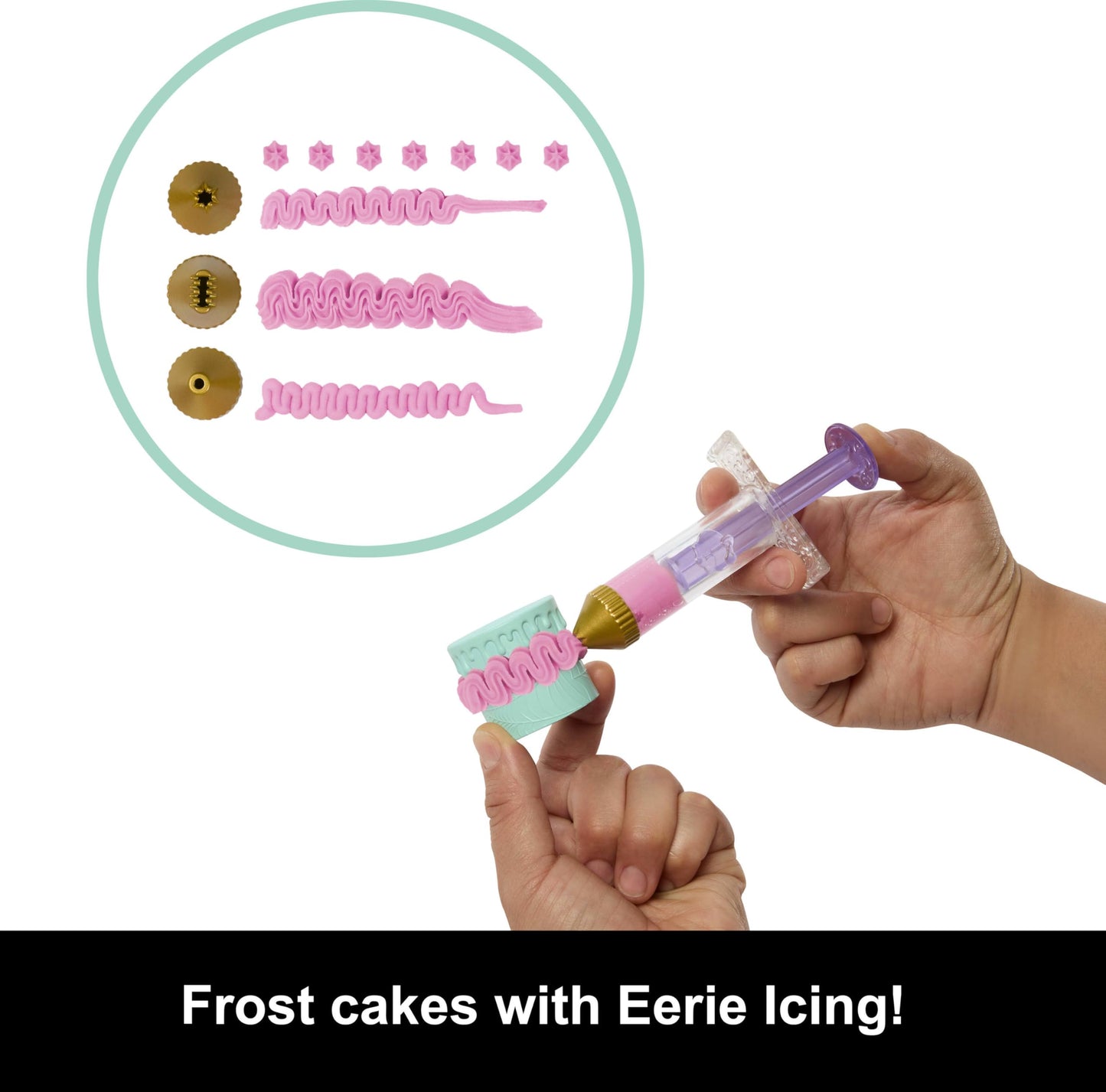 Monster High Scary Sweet Birthday Cake Kit with Clawdeen Wolf Doll, Cake Decorating Playset with 20+ Accessories Like Eerie Icin