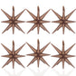 6 Pcs Brown Star Foil Balloons One-Piece 14-Pointed Star Balloons 4D Starburst Cone Mylar Balloons 22Inch Christmas Birthday Wed