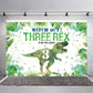 Hilioens Dinosaur Birthday Backdrop, 7'×5', Green Polyester, Model BK-068-WD, 3rd Birthday Party Decorations