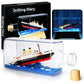Vziimo Titanic Ship In A Bottle Building Set With Display Case, Collectible Architecture Sunken Ship Micro Blocks Kits For Adults Age 12+ Gift, Compatible With Nano (1040 Pieces)