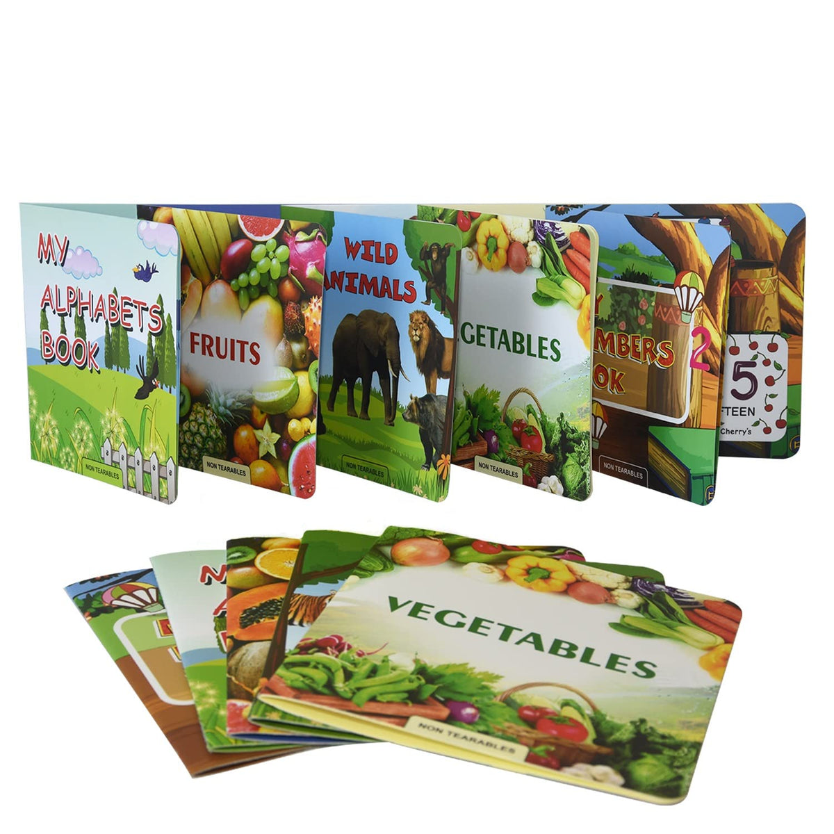 Triace Non Tearable Baby Books Set Of 5. Abc, Numbers, Animals And More.