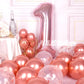 Aule 40 Inch Big Rose Gold 1 Balloon Number Large Foil Helium Number Balloons 0-9 Jumbo Giant Happy 1St Birthday Party Decoratio