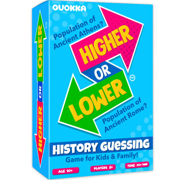 Quokka Board Game For Kids - Family Card Game For Kids And Adults - History Higher Or Lower | Guess Fun Questions | Easy To Learn | 2 + Players - Challenge Game For Family Night