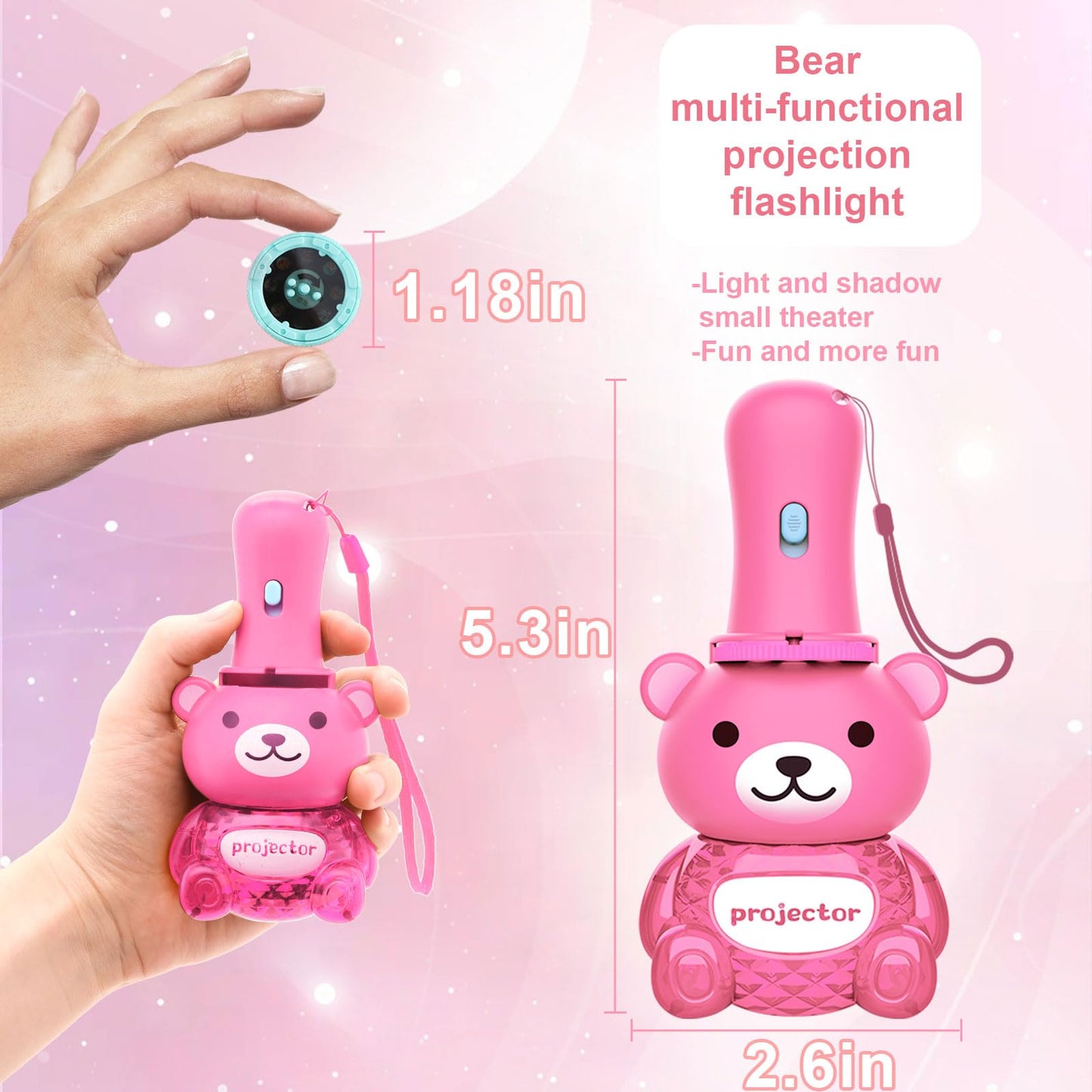 Flashlight Projector Toy-Torch Projection-Led Flashlights-Educational Toys , Include Dinosaurs, Vehicles, Animals, 48 Patterns F