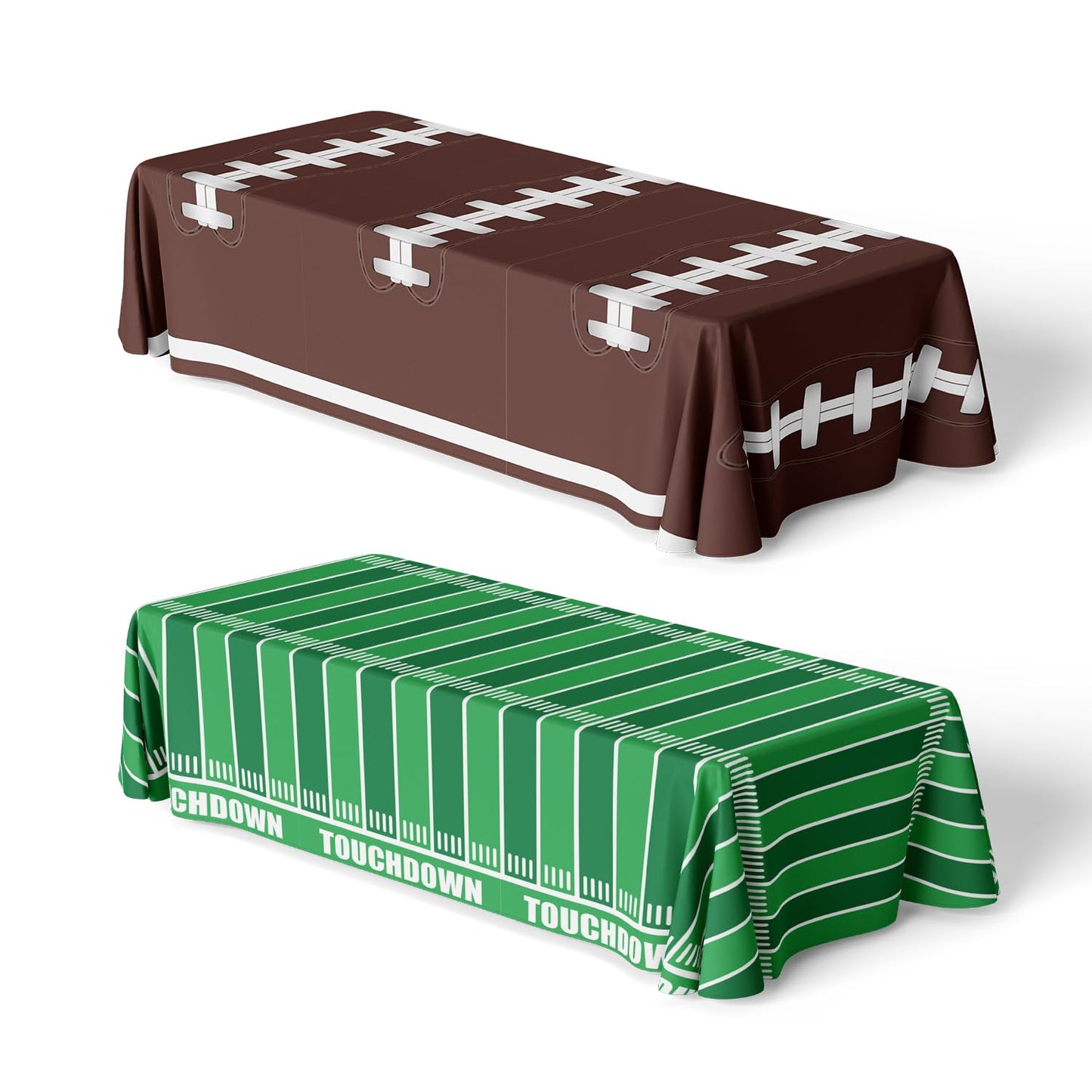 Bambluby Football Party Disposable Plastic Tablecloths - Touchdown Table Covers for Birthday Parties, Football Games, and Decora