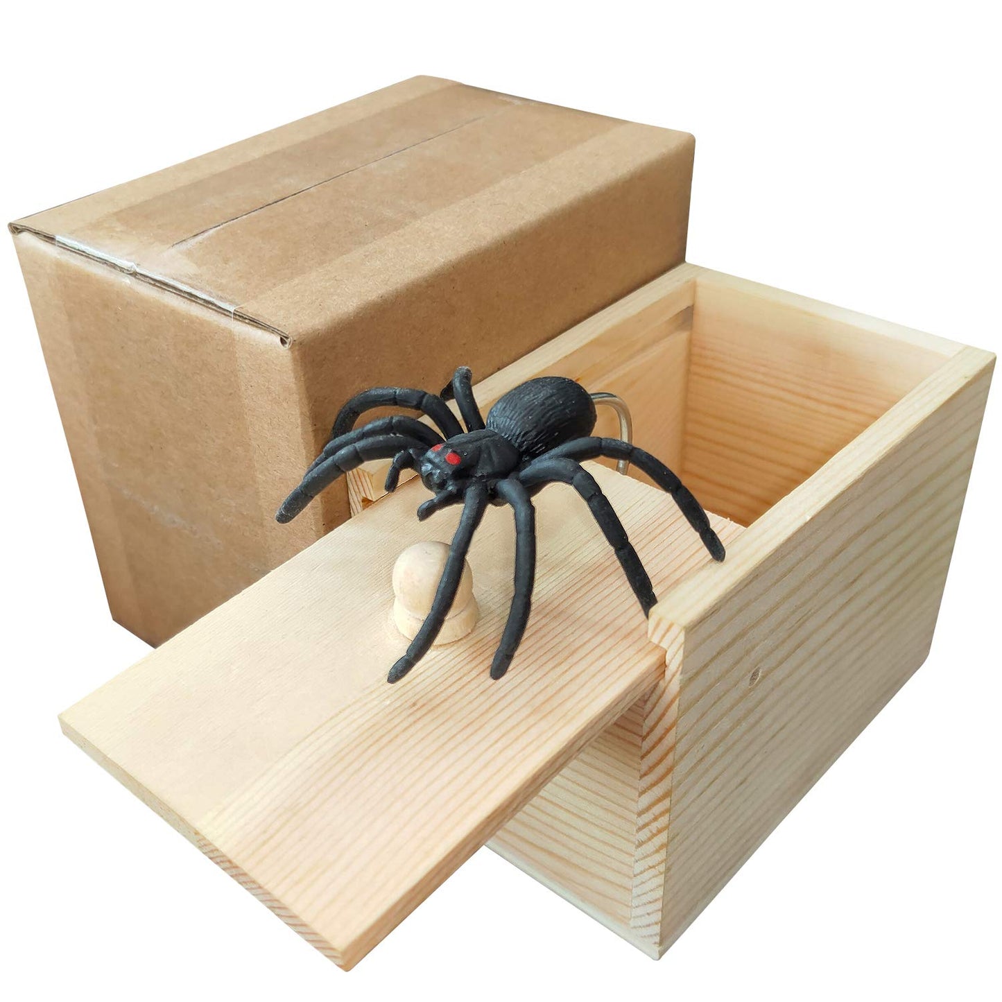 GIIOASA Fun Spider Money Surprise Box - Handcrafted Rubber Spider Prank - Beige - B09-single