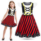 Sukyfecde Buccaneer Costume Girls Pirate Dress up Kids Birthday Party Dress Halloween Cosplay Outfits 4t Red