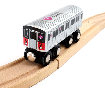 Muni Pals Munipals New York City Subway Wooden Railway (A Division/Irt) 7 Train/Flushing Express-Child Safe And Tested Wood Toy