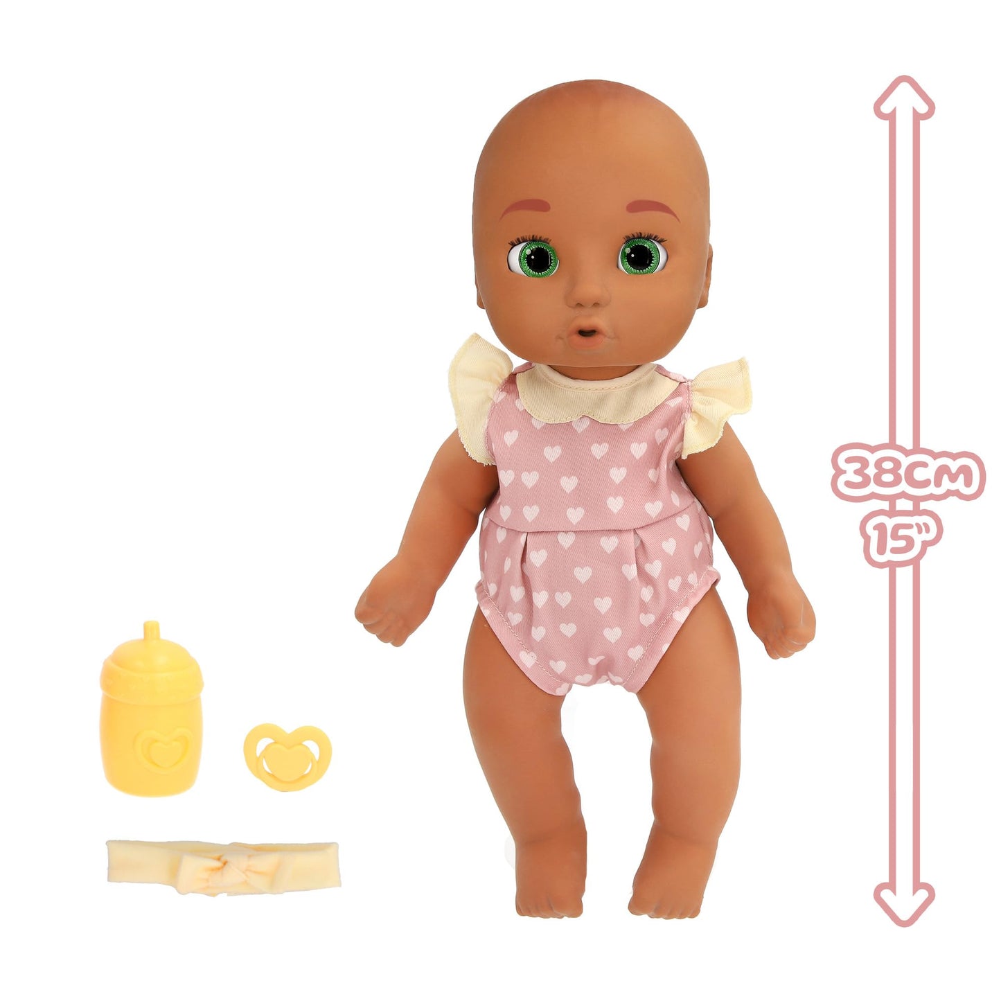 Imc Toys Be Loved Babies Alex 15'' Realistic Soft Body Baby Doll With Open/Close Eyes With Bottle, Pacifier, Headband, & Outfit|