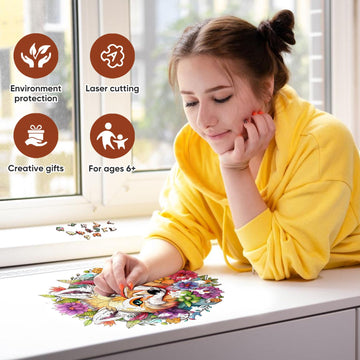 Qiuenisray Wooden Puzzles For Adults,Fox Wooden Jigsaw Puzzles 200Pcs,10.9X10.4Inch,Medium,Unique Shape Animal Adult Puzzles,Irr