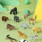 Recur Wild Animal Toys For Toddlers - Zoo Plastic Animal Toys For Kids Jungle Safari Animal Figurines, 100% Hand-Painted, Small Tabletop Figures - 12 Pcs