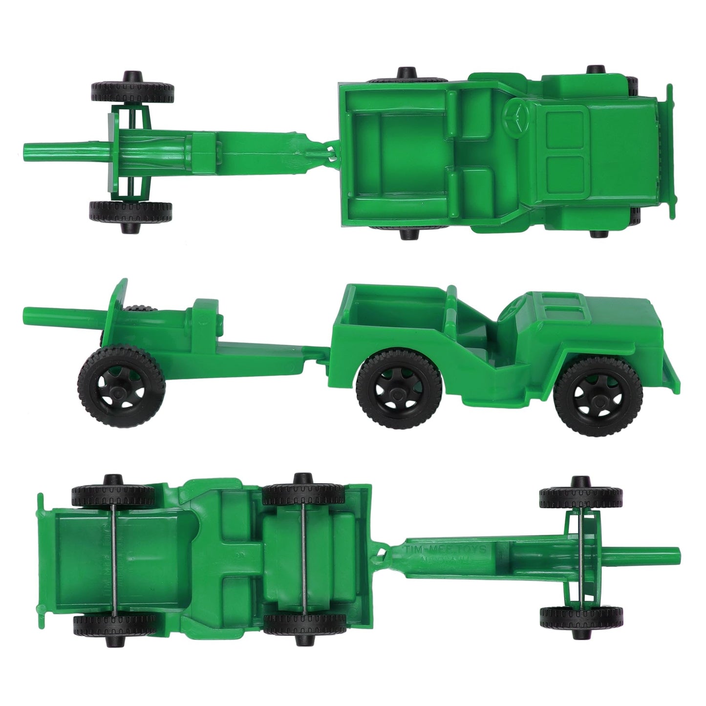 Timmee Combat Patrol Willys & Artillery - Green 4Pc Playset Usa Made