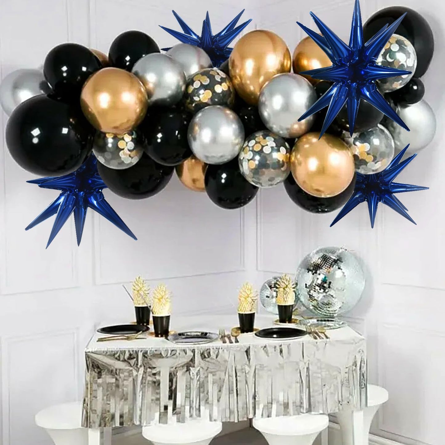 Toniful 8 Pcs Navy Blue Star Foil Balloons Large Star Balloons Blue Explosion Star Mylar Balloons For Party Backdrop Christmas N