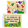 Ppotyo 2 In 1 Magnetic Color And Number Maze Double-Sided Abc Alphabet Board Magenet Dinosaur Maze Preschool Montessori Educatio
