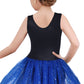 Eqsjiu Leotards With Tutu Girls Gymnastics 4T 5T Tulle Skirts Dance Outfit Dress Blue Black Embroidered Flower Gold Sequins