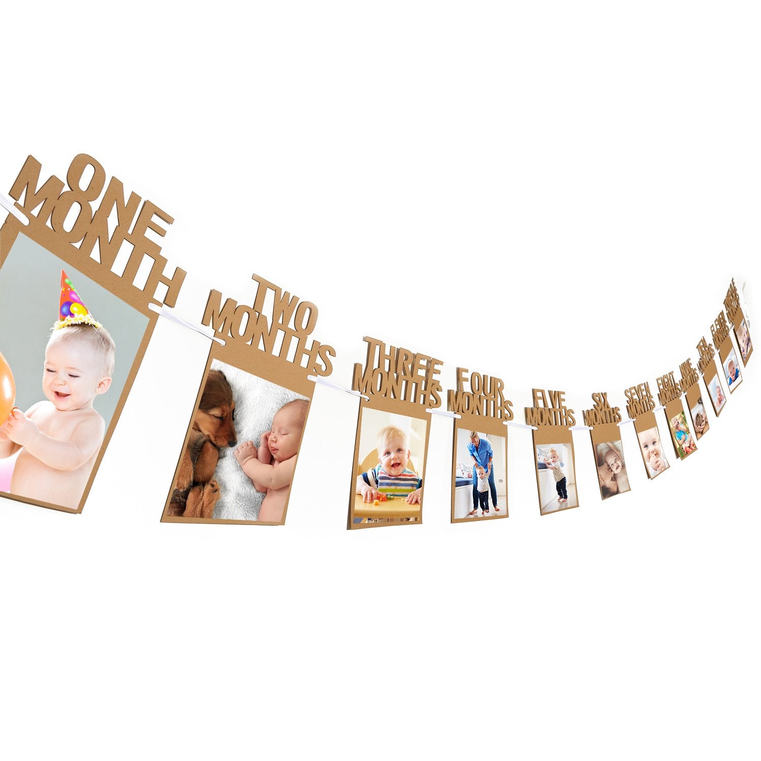 Bememo 1st Birthday Baby Photo Banner for Newborn 12 Month Photo Prop Monthly Milestone Bunting Garland First Birthday Party Dec