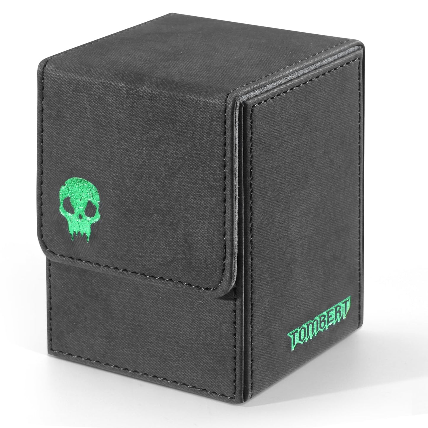 Tombert 150+ Premium Deck Box For Mtg, Ptcg, Large Capacity With 2 Dividers, Fits 150+ Sleeved Cards Tcg Trading Card Games (Gre