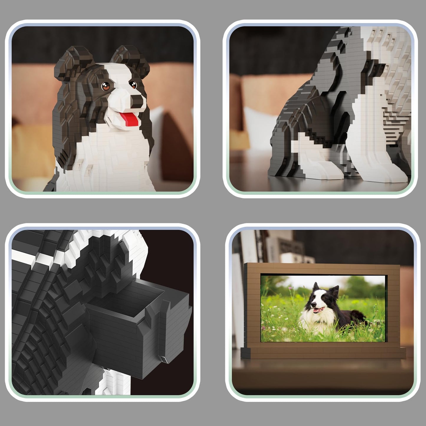 HJPLPXH Animal Dog Adorable Pet Collie Building Block Set - Secret Small Storage Box Inside! Ideal Toy for Dog Lovers  Kids & mature-themeds.