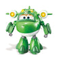 Super Wings 6'' Deluxe Transforming Supercharged Mira Airplane Toy - Green, with Light & Sound Effects for Kids 3-5 Years Old