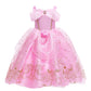 Princess Aurora Costume for Girls Birthday Party Outfit Halloween Cosplay Dress up with Accessories for 7-8