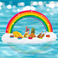 Vickea Inflatable Rainbow Cloud Drink Holder, Pool Float Party Accessories For Water Fun
