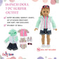 Emily Rose Doll Clothes | 18-Inch Doll 7 Pc Surfer Swimming Bathing Suit Beach Set, Includes Sunglasses And 18-In Doll Shoes! | Compatible With 18' American Girl Dolls