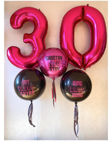 40 Inch Hot Pink 30 Number Balloons Giant Jumbo Huge 30 Foil Mylar Helium Number Balloons Dark Pink Birthday Mylar Digital Ballo