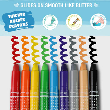 DOODLE HOG Washable Crayons, 36 Colors, Non-Toxic Plastic, 3-in-1 for Kids Ages 4-8