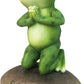 Dwk 6.5' Blessed Assurance Inspirational Cute Praying Frog On Rock Statue Novelty Collectible Frog Figurine Christian Religious Garden Decor