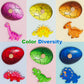 Qodoflr Wooden Puzzles For Toddlers 18+ Months, Dinosaur Egg Shape Puzzle For Boy Girl, Montessori Shapes Sorter Board Puzzle Fo