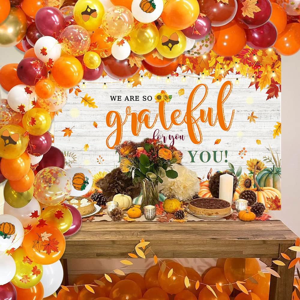 We are So Grateful for You Thank You Banner Backdrop 6x4FT Autumn Pumpkin Thank You for All You Do Background Thanksgiving Emplo