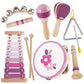 BUYGER Musical Instruments Set  Wooden Montessori Baby Percussion Instruments Toys for Toddler 1 2 3+ Yeas Olds Preschool Educational Birthday Gift for 3 4 5+ Year Old Kids Boys Girls